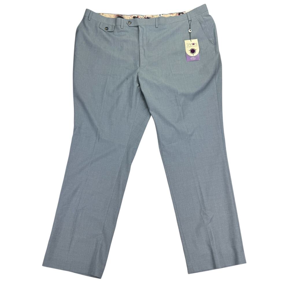 Tayion Mens Classic Fit Solid Suit Pants Light Blue 46x32